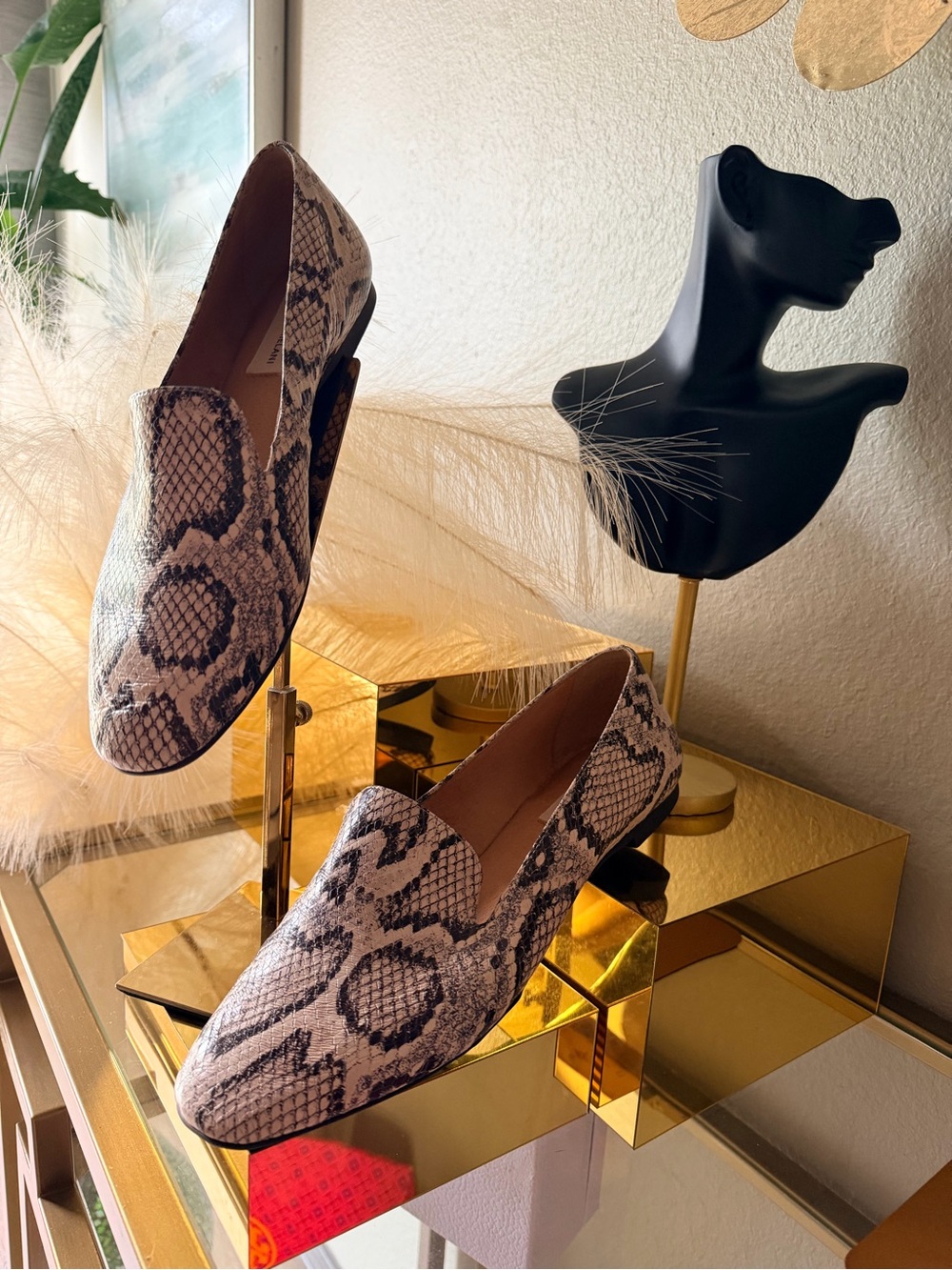 Antonio Melani Bayline Snake Print Leather Loafers Women’s 8M Made in Brazil